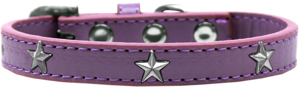Silver Star Widget Dog Collar Lavender Size 10